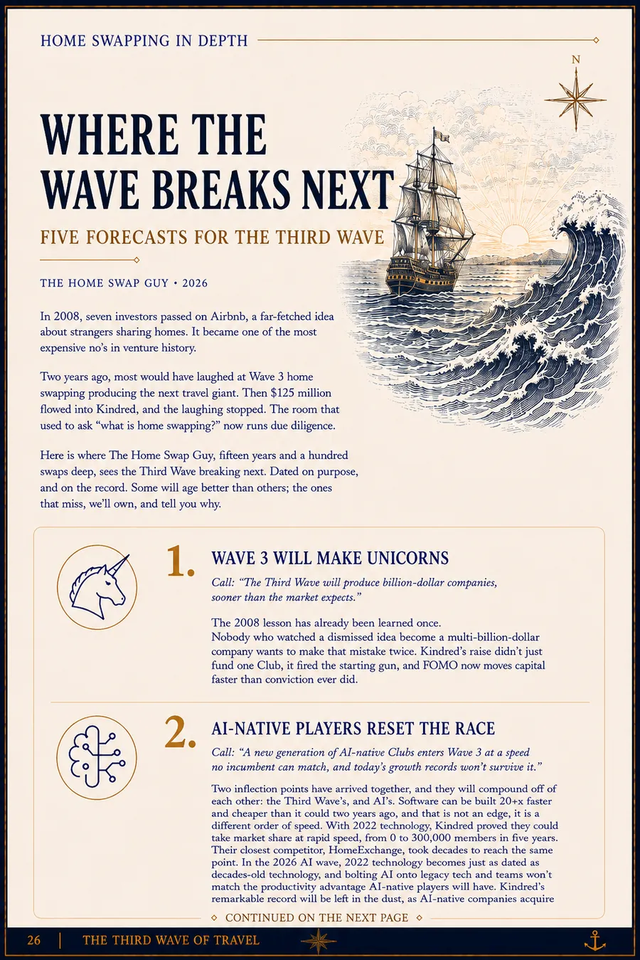 WHERE THE WAVE BREAKS NEXT — illustrated page from The Home Swap Guy's Home Swapping In Depth guide (page 26 of 30)